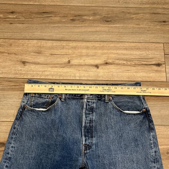 Men's Levis 501 Original Fit Denim Jeans SZ 38x30 Blue Button Fly Modern Red Tab - Picture 4 of 10